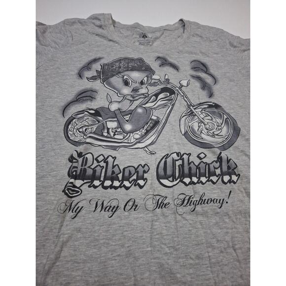 Women's 3X Looney Tunes Graphic Tweety Bird Biker Chick Collector T Shirt - Picture 1 of 4